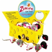 Zanies TP20116 Cheese Wedge Display Box with 60 Furry Mice Perspective: Main