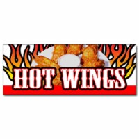 SignMission 12 in. Hot Wings 1 Decal Sticker - Buffalo Spicy Chicken Crispy Sauce Hot Sauce