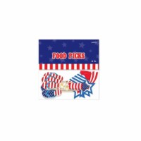 Ampro Patriotic Red, White, and Blue Food Picks Perspective: Main