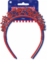 Ampro Patriotic Red and Blue Plastic Headbands
