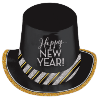 Happy New Year! Top Hat - Black/Silver/Gold Perspective: Main