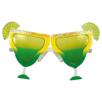 Amscan Margarita Glasses - Green/Yellow Perspective: Main