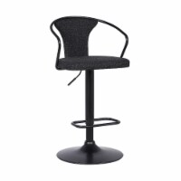 Armen Living Ian 32 H Fabric Upholstered Adjustable Bar Stool in Black