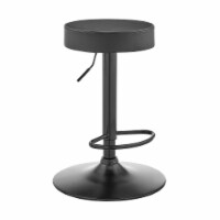 Dax Backless Dark Gray Faux Leather Adjustable Bar Stool