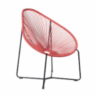 Armen Living LCACSIBRK Acapulco Indoor Outdoor Steel Papasan Lounge Chair with Brick Red Rope