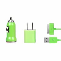 32pin USB Car Charger USB Wall Charger USB Cable Working with iPhone4 4S Green