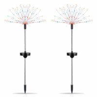 2Pcs Solar Powered Starburst Lights 240 LEDs Firework Lamp Garden Path Decor Lights Colorful