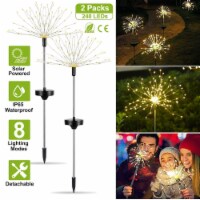 2Pcs Solar Powered Starburst Lights 240 LEDs Firework Lamp Garden Path Decor Lights Warm