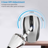 2.4G Wireless Gaming Mouse Optical Mice with Receiver 3 Adjustable DPI 6 Buttons Grey