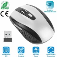 2.4G Wireless Gaming Mouse Optical Mice with Receiver 3 Adjustable DPI 6 Buttons Silver
