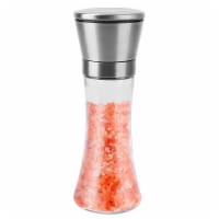 Stainless Steel Salt Pepper Grinder Tall Glass Sea Salt & Pepper Mill Shaker with Adjustable