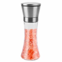 Stainless Steel Salt Pepper Grinder Tall Glass Sea Salt & Pepper Mill Shaker with Adjustable