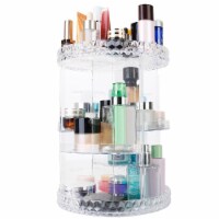 Rotating Makeup Organizer Clear Cosmetic Storage Rack Transparent Jewelry Display Box Case