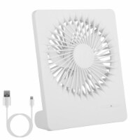 Portable Desk Fan USB Rechargeable Table Cooling Fan Quiet 5 Blades Desktop Fan with 3 Speeds