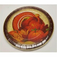 Forum Novelties 306022 7 in. Thanksgiving Dessert Plate, Pack of 8