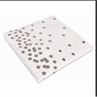 Forum Novelties 309741 13 in. Silver Dot Paper Napkins, Silver