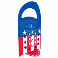 Perch N Peck 581205 14 x 6.5 in. American Flag Wild Bird Suet Seed Cake Feeder - MP72 - Red,