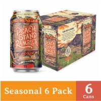 Odell Brewing Co. Peach Stand Rambler Seasonal Blonde Ale Craft Beer Cans Perspective: Main