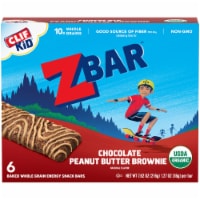 Clif Kid® ZBar™ Chocolate Peanut Butter Brownie Baked Whole Grain Energy Snack Bars Perspective: Main