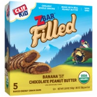 Clif Kid Organic ZBar Filled Banana With Chocolate Peanut Butter Baked Energy Snack Bars 5 Count Perspective: Main