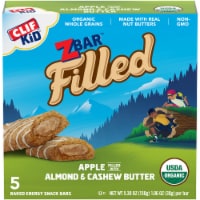 Clif Kid Organic Z Bar Apple Filled with Almond & Cashew Butter Baked Energy Snack Bars Perspective: Main
