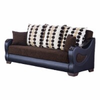 Beyan Signature Illinois 86  Chenille Convertible Sleeper Sofa in Brown/Gray