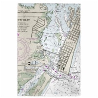 Betsy Drake GT12211OC Ocean City Inlet, VA Nautical Map Guest Towel