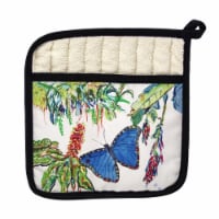 Betsy Drake PT450 Morpho Butterfly & Flowers Pot Holder