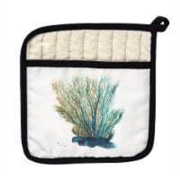 Betsy Drake PT703C Blue Coral on White Pot Holder