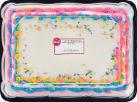 Ukrop's™ 1/4 Sheet Yellow Cake with Buttercream Icing, Unicorn Border & Sprinkles Perspective: Main