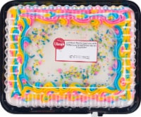 Ukrop's™ 1/8 Sheet Devil's Food Cake with Buttercream Icing, Unicorn Border & Sprinkles Perspective: Main
