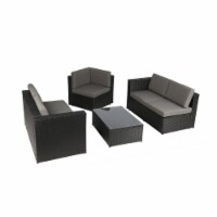 Baner Garden K35 Outdoor Furniture Complete Patio PE Wicker Rattan Garden Corner Sofa Couch S