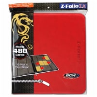 BCW Diversified BCDZF12LXRED Binder Zipper Folio LX 12-Pocket Pages, Red