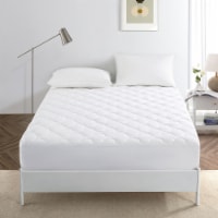 White Plush Down Alternative Mattress Pad, Fourleaf Quilt