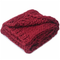 Cheer Collection Chunky Cable Knit Ultra Plush and Soft 100% Acrylic Accent Throw - 50 x 60