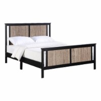 Olive & Opie Connelly Wood Reversible Panel Full Bed in Black/Vintage Walnut