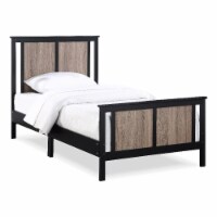 Olive & Opie Connelly Wood Reversible Panel Twin Bed in Black/Vintage Walnut