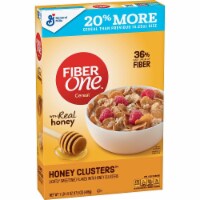 Fiber One Cereal, Honey Cluster, 17.5 Oz (Pack of 4) Perspective: Main