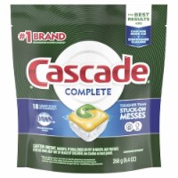 Cascade Complete ActionPacs, Dishwasher Detergent, Lemon Scent, 18 Count (Pack of 2)