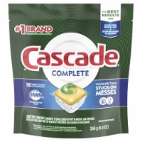 Cascade Complete ActionPacs, Dishwasher Detergent, Lemon Scent, 18 Count (Pack of 8)