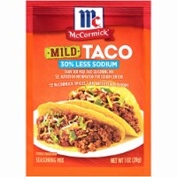 McCormick 30% Less Sodium Mild Taco Seasoning Mix, 1 Oz (Pack of 8)