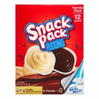 Snack Pack Chocolate and Vanilla Pudding Cups Family Pack (Pack of 12)