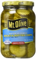 Mt. Olive Bread & Butter Chips, No Sugar Added 16 Oz (Pack of 2)