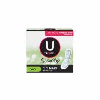 Kotex U Security Maxi Pads, Long Heavy Flow 22 ea… (Pack of 18)