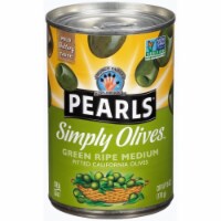 Pearls Simply Olives Green Ripe Medium Pitted (Pack of 16)