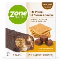 ZonePerfect Protein Bars, Fudge Graham, 14g of Protein, Nutrition Bars, (Pack of 16)