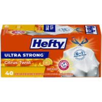 Hefty Ultra Strong Tall Kitchen Drawstring Trash Bags, Citrus Twist, (Pack of 12)