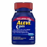 PM Easy Open Cap Pain Reliever & Nighttime Sleep Aid Caplets - 80 Count (Pack of 2)