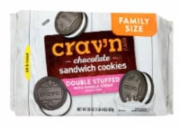 Crav'n Cookies Sandwich Cremes Original Double Stuff Family Size (Pack of 3)