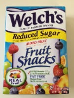 Welch's Fruit Snacks, Mixed Fruit, Reduced Sugar, 8 Ct, 0.8 Oz (Pack of 3)